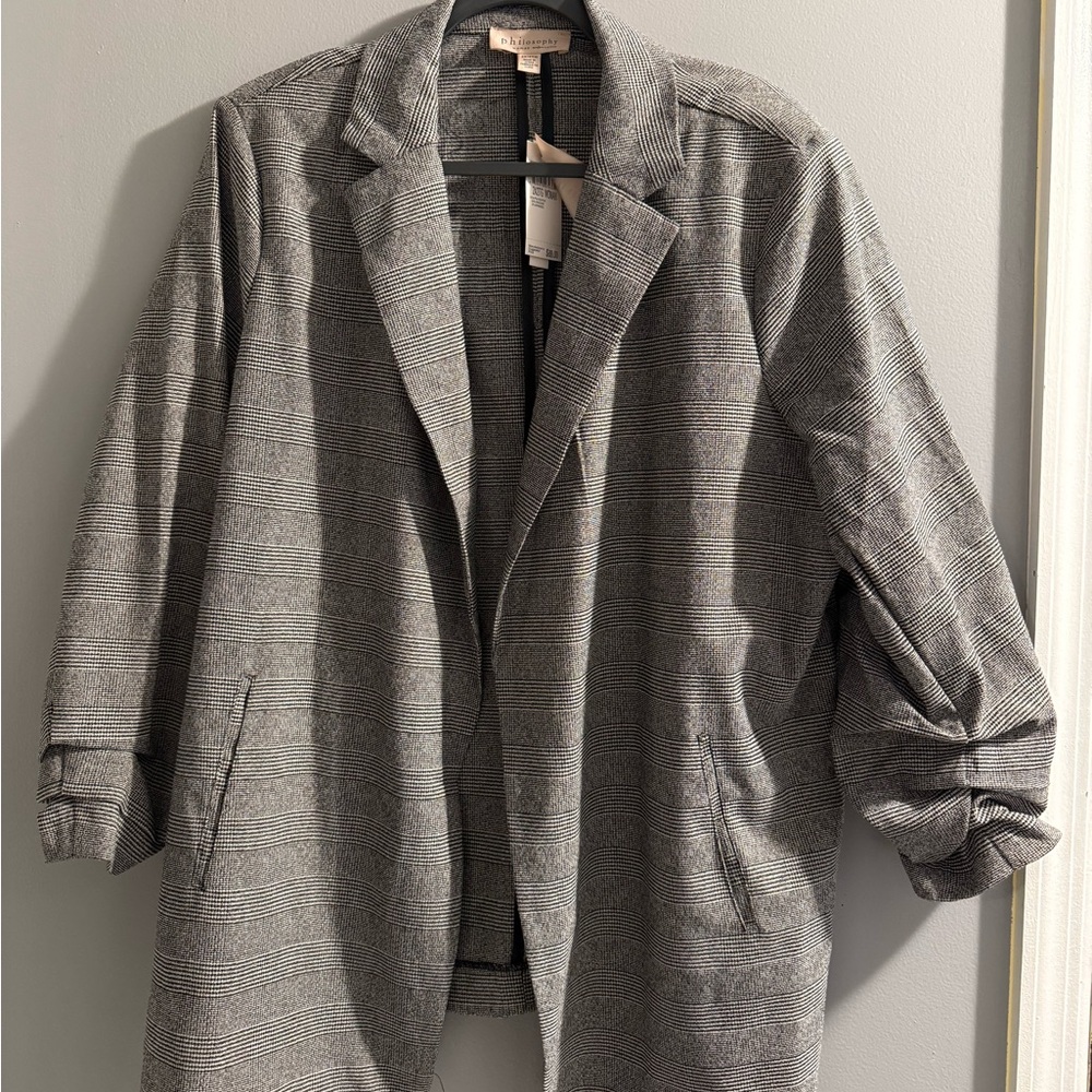 Philosophy Black and White Houndstooth Blazer